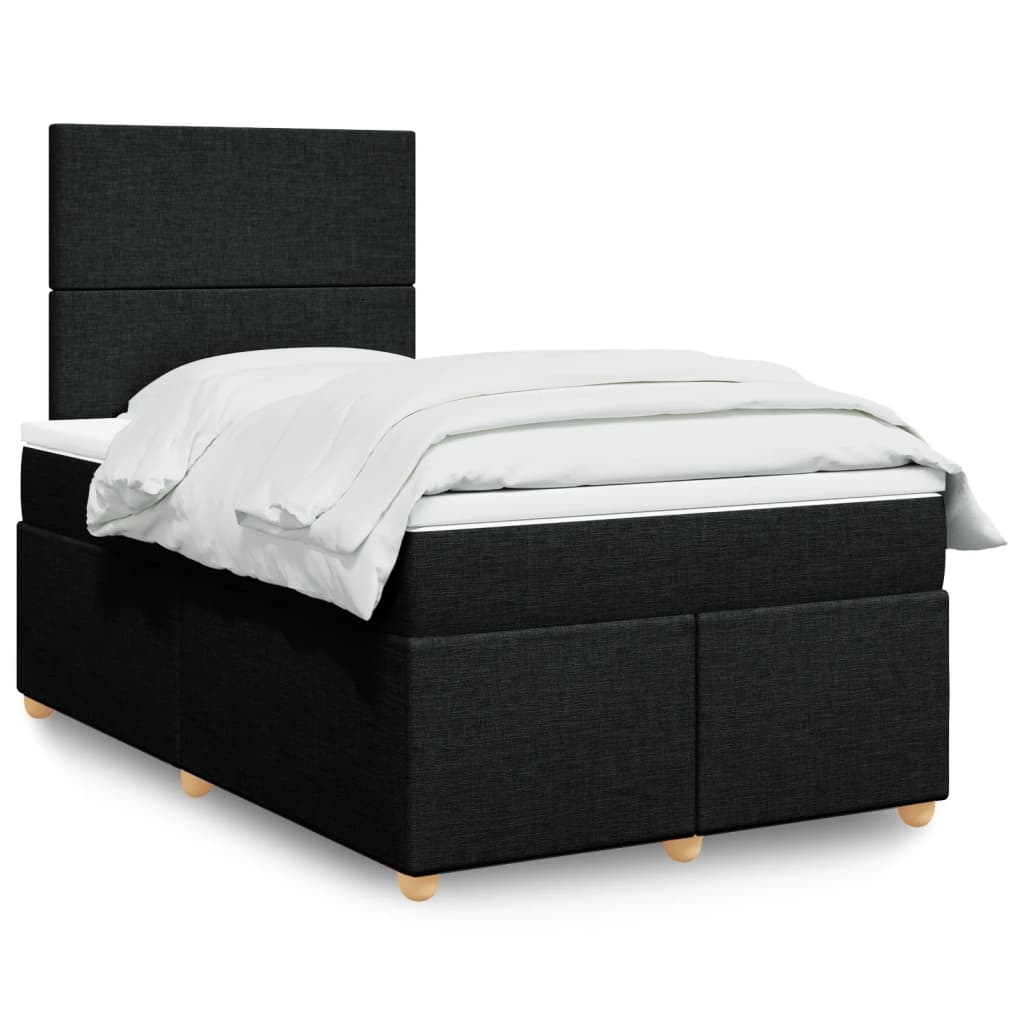 vidaXL Boxspring met matras stof zwart 80x200 cm