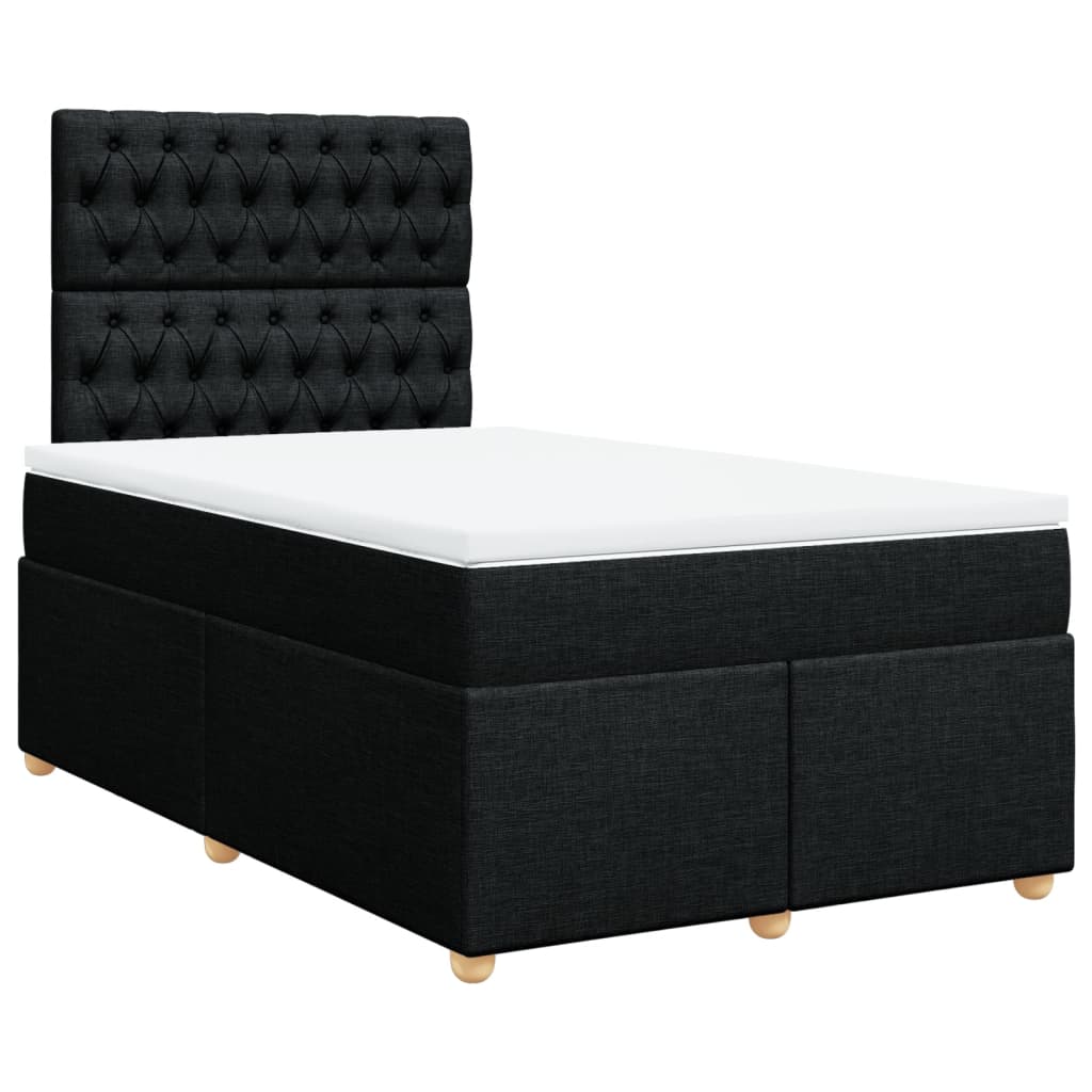 vidaXL Boxspring met matras stof zwart 80x200 cm