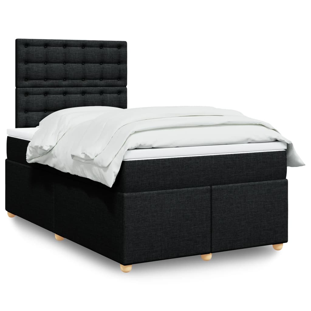 vidaXL Boxspring met matras stof zwart 80x200 cm
