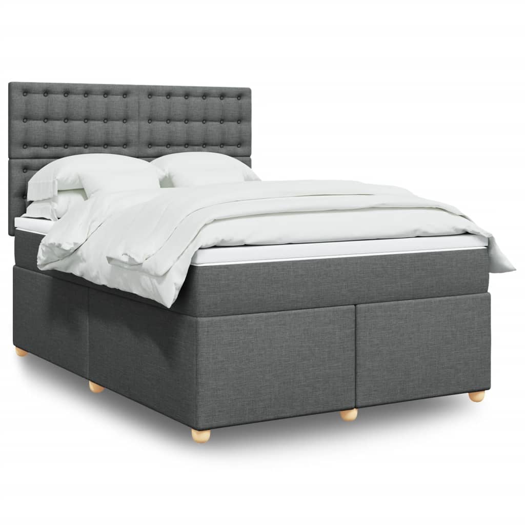 vidaXL Boxspring met matras stof zwart 80x200 cm