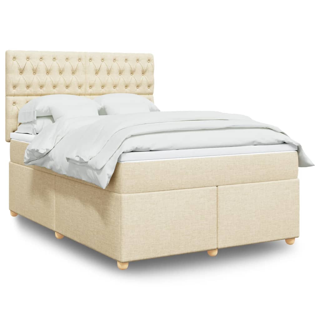 vidaXL Boxspring met matras stof zwart 80x200 cm