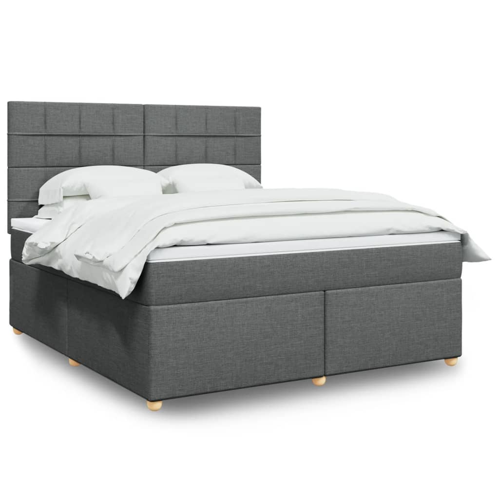 vidaXL Boxspring met matras stof zwart 80x200 cm