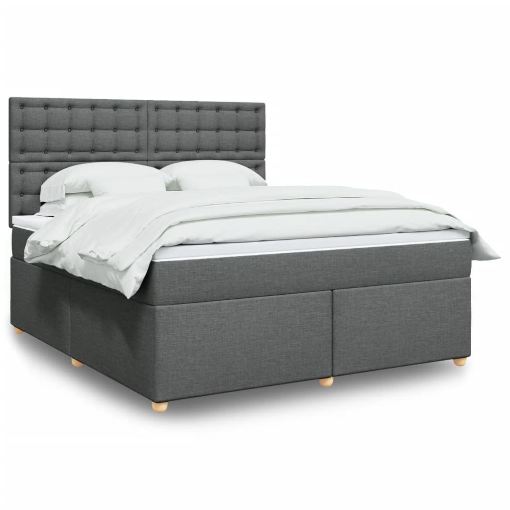 vidaXL Boxspring met matras stof zwart 80x200 cm