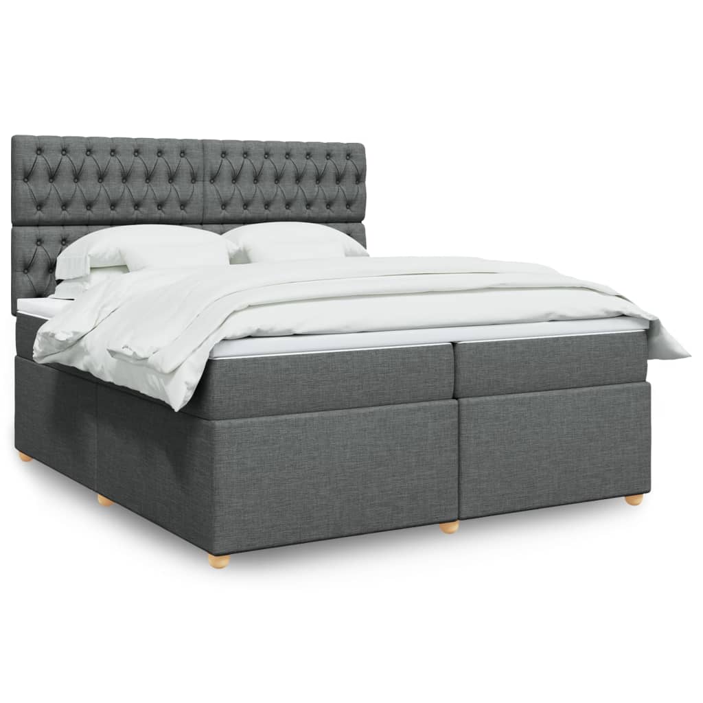 vidaXL Boxspring met matras stof zwart 80x200 cm