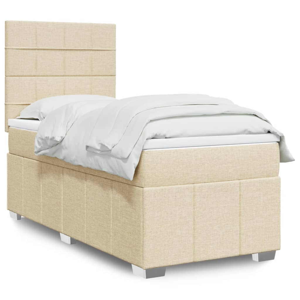 vidaXL Boxspring met matras stof donkergrijs 160x200 cm