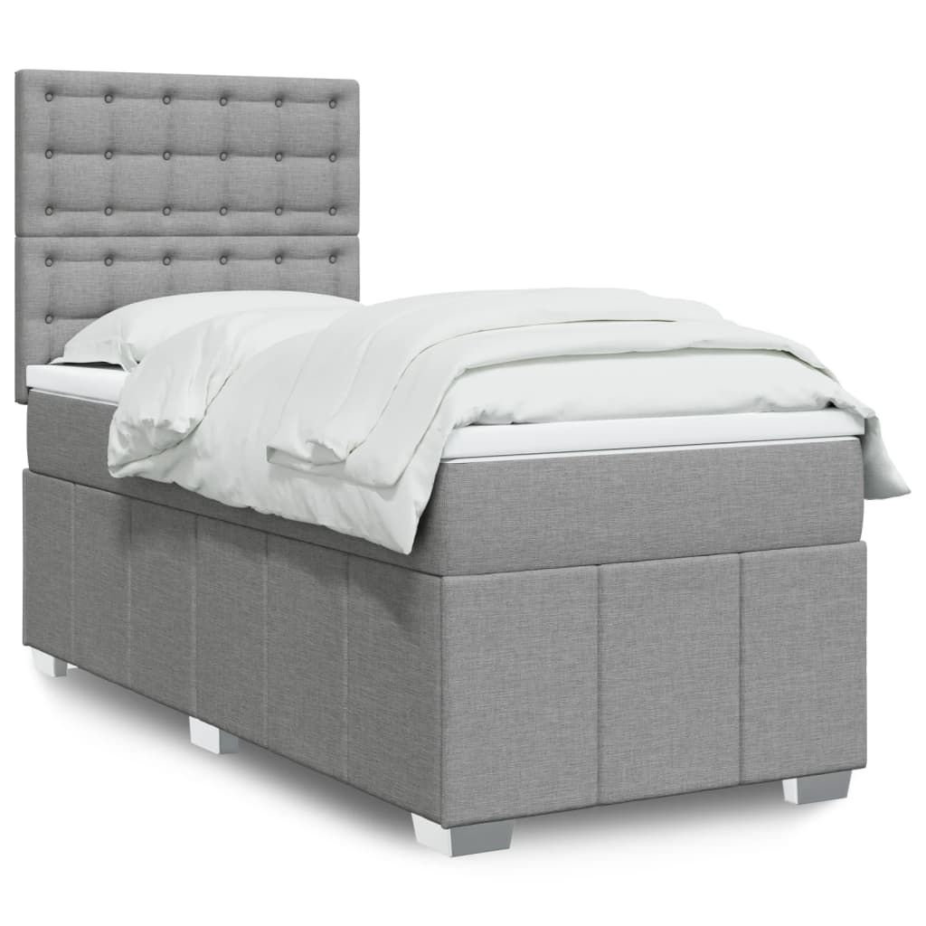 vidaXL Boxspring met matras stof donkergrijs 160x200 cm