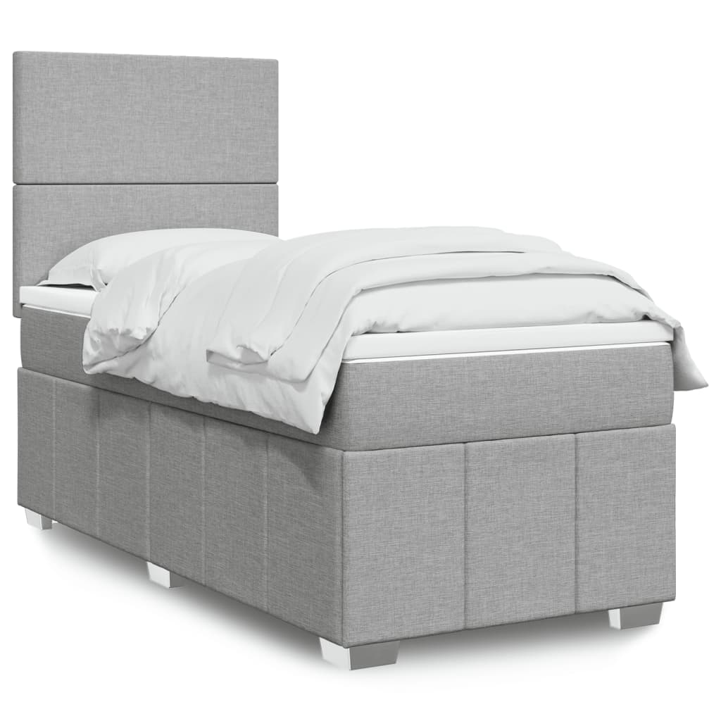vidaXL Boxspring met matras stof donkergrijs 160x200 cm