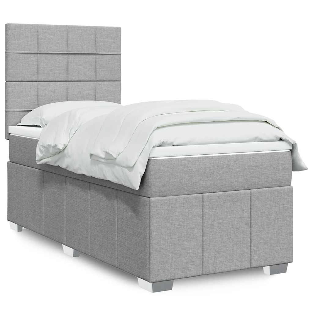 vidaXL Boxspring met matras stof donkergrijs 160x200 cm