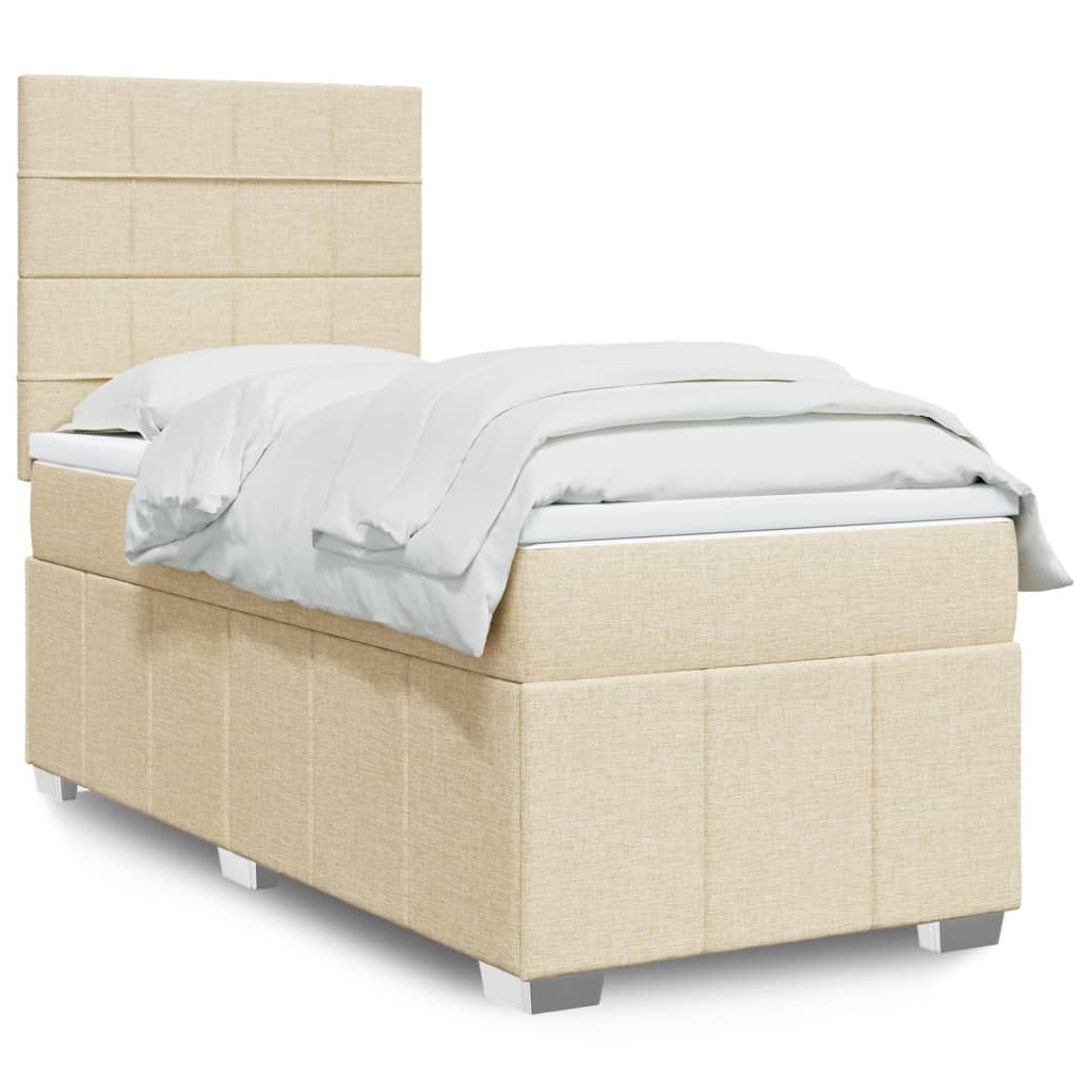 vidaXL Boxspring met matras stof donkergrijs 160x200 cm
