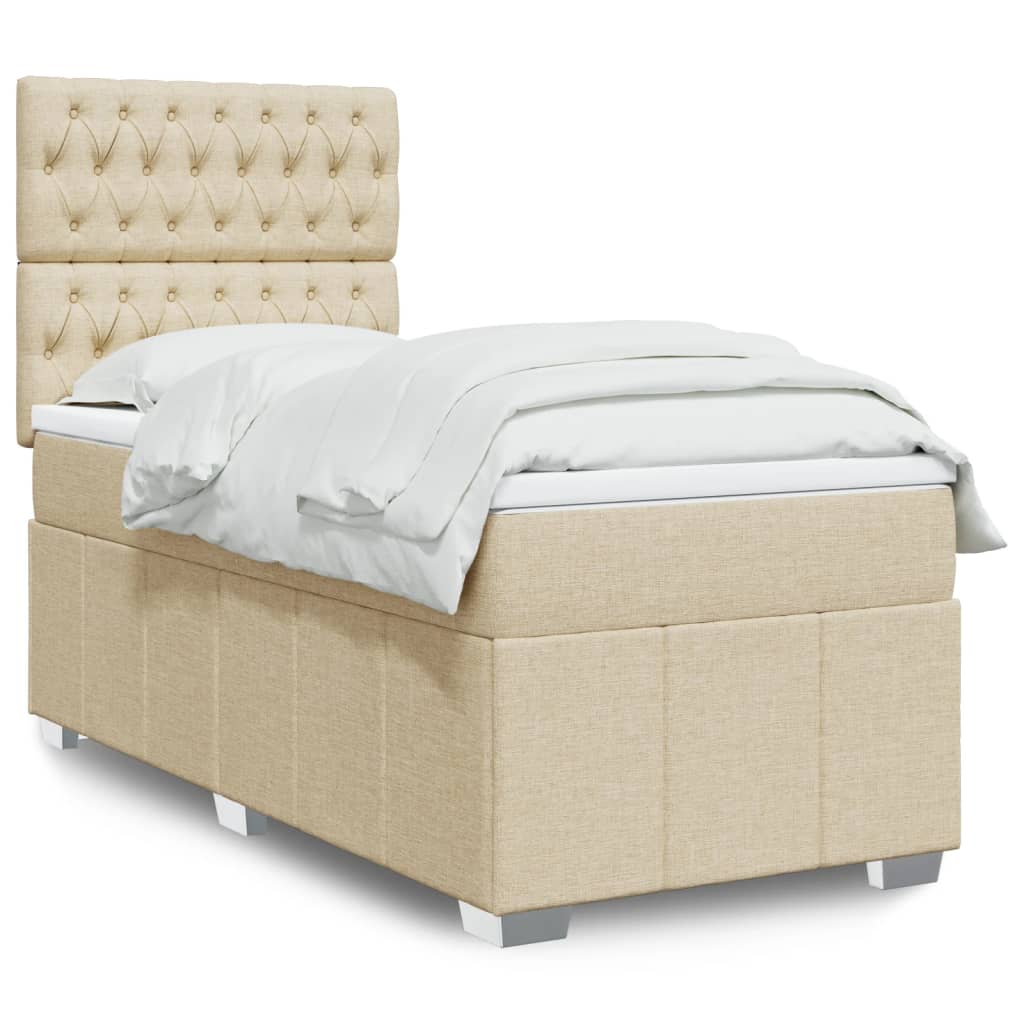 vidaXL Boxspring met matras stof donkergrijs 160x200 cm