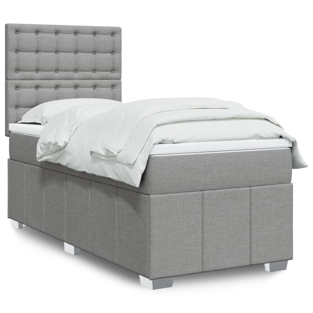 vidaXL Boxspring met matras stof donkergrijs 160x200 cm