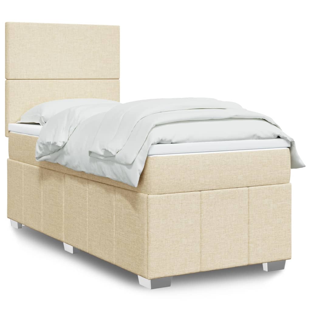 vidaXL Boxspring met matras stof donkergrijs 160x200 cm