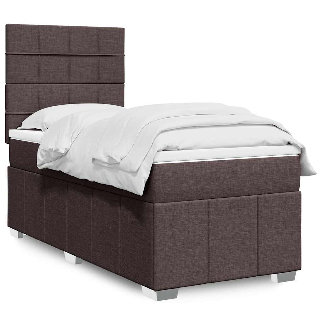 vidaXL Boxspring met matras stof donkergrijs 160x200 cm