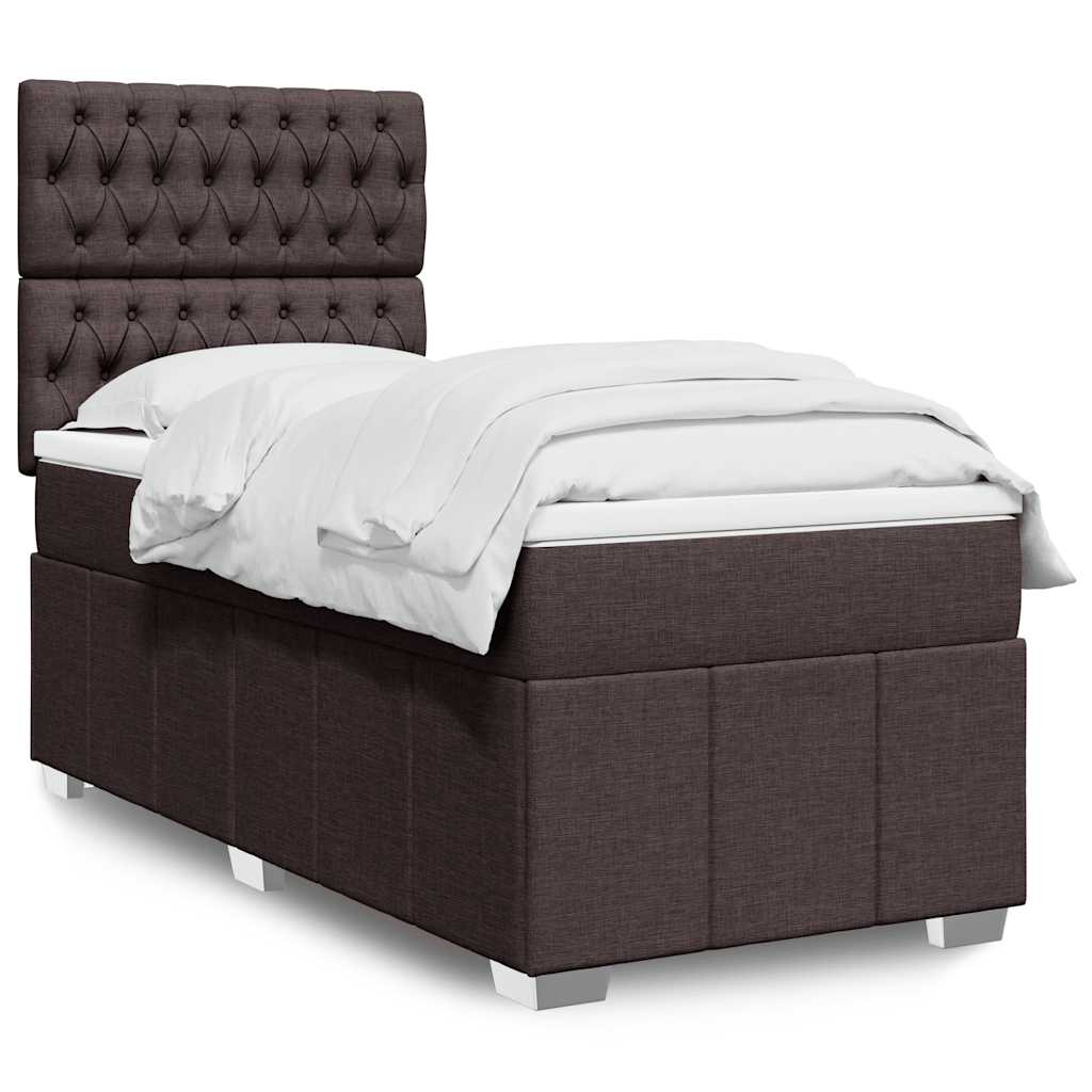 vidaXL Boxspring met matras stof donkergrijs 160x200 cm