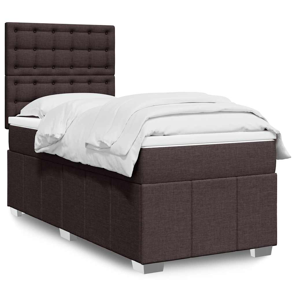 vidaXL Boxspring met matras stof donkergrijs 160x200 cm