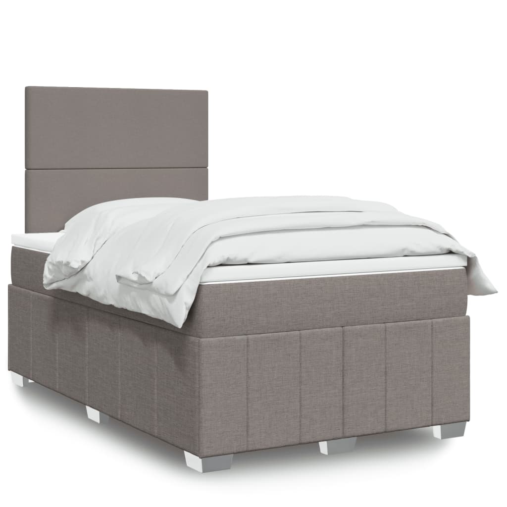 vidaXL Boxspring met matras stof donkergrijs 160x200 cm