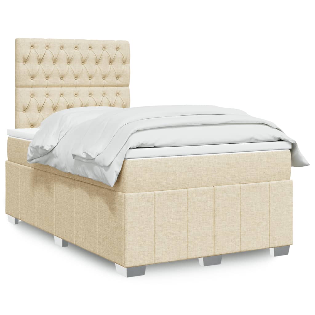 vidaXL Boxspring met matras stof donkergrijs 160x200 cm
