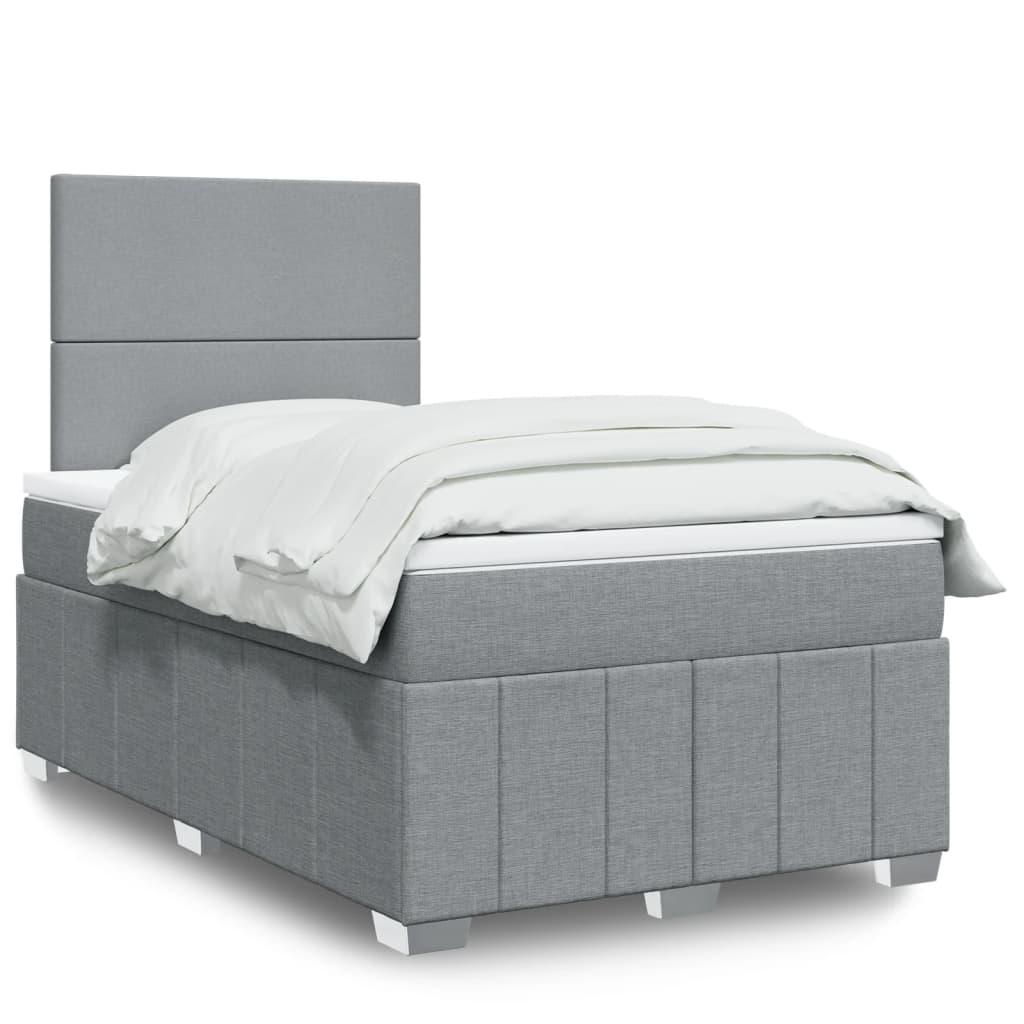vidaXL Boxspring met matras stof donkergrijs 160x200 cm