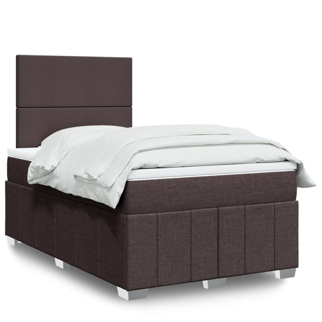 vidaXL Boxspring met matras stof donkergrijs 160x200 cm