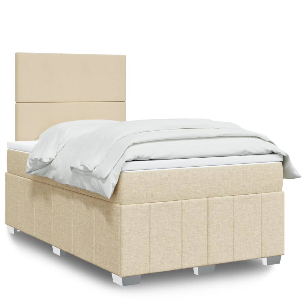 vidaXL Boxspring met matras stof donkergrijs 160x200 cm