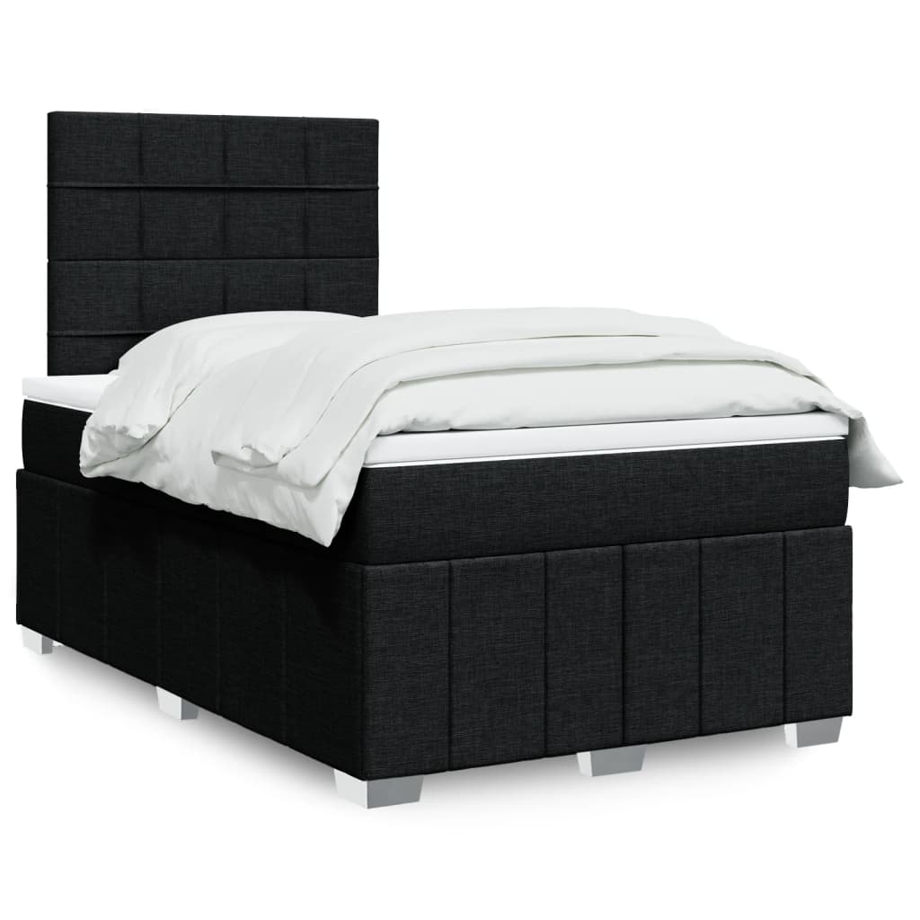 vidaXL Boxspring met matras stof donkergrijs 160x200 cm