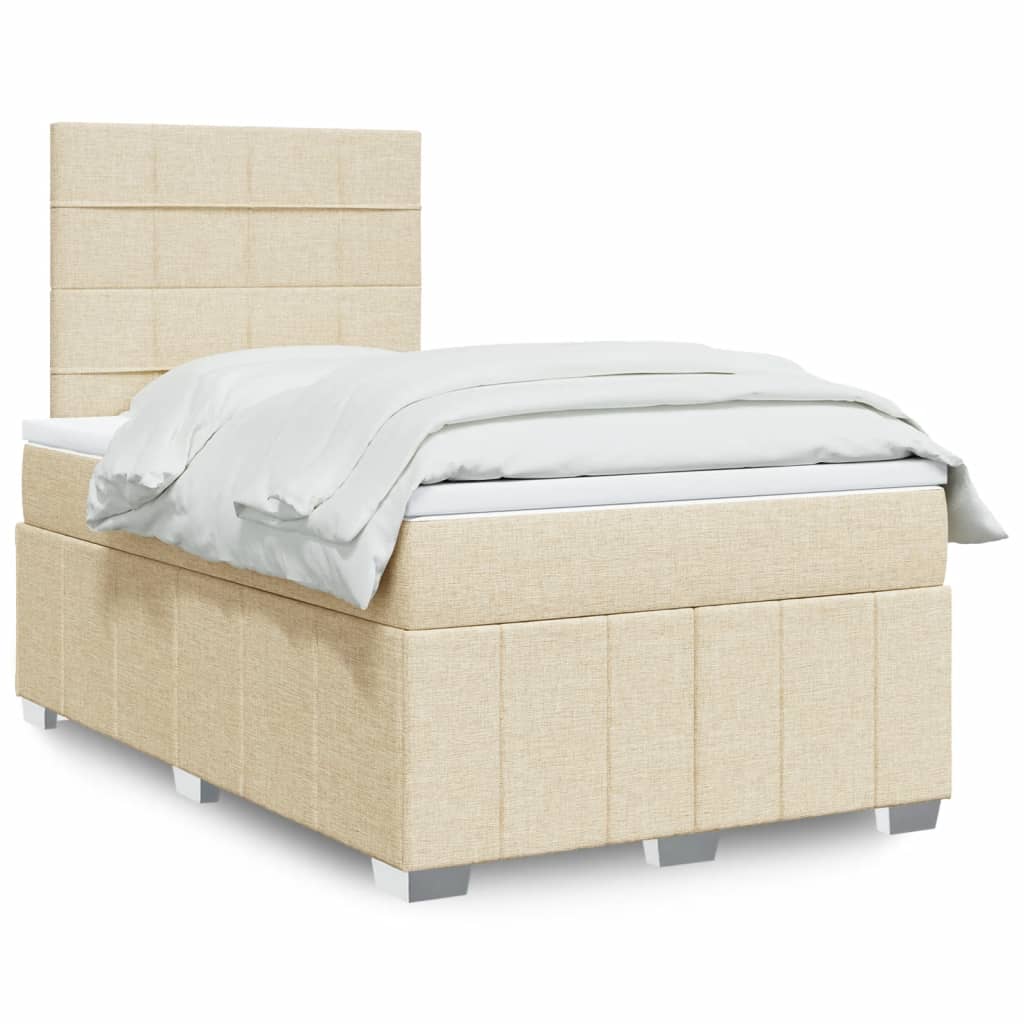 vidaXL Boxspring met matras stof donkergrijs 160x200 cm