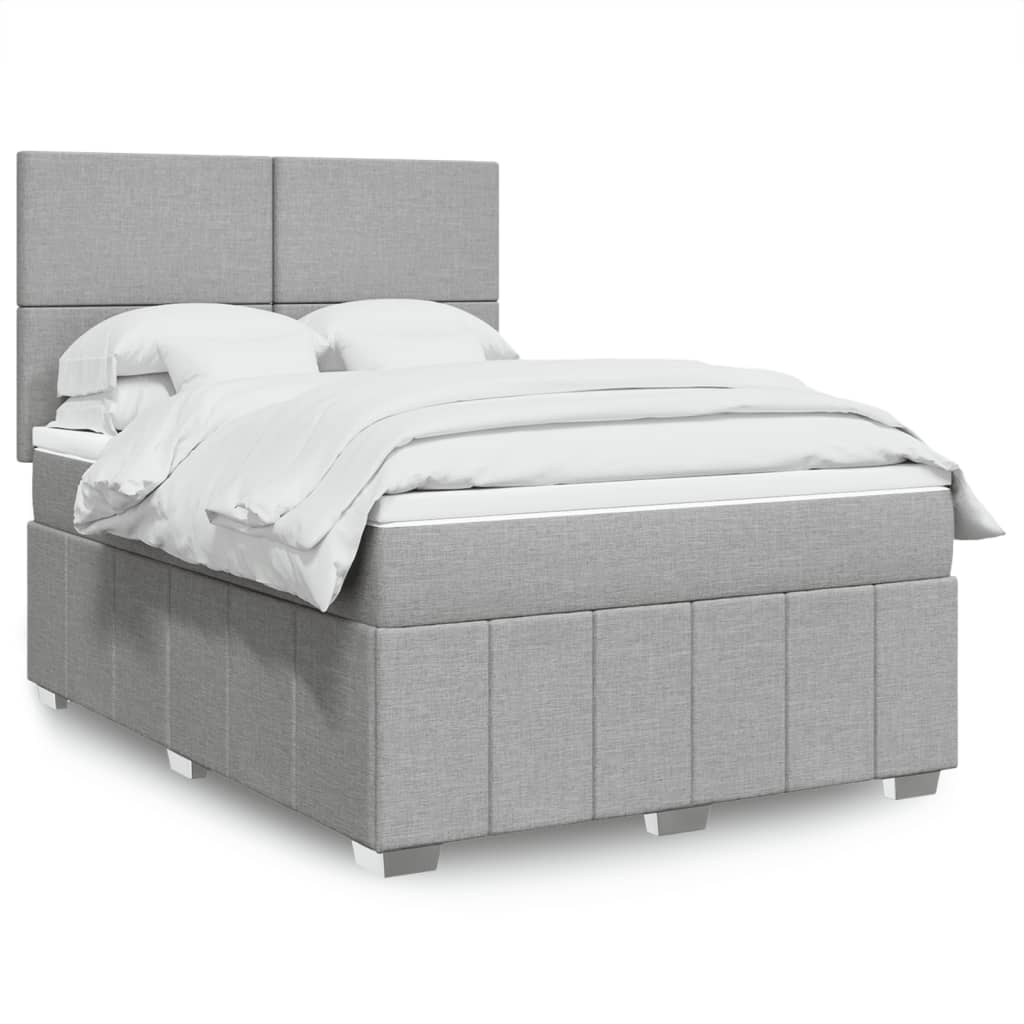 vidaXL Boxspring met matras stof donkergrijs 160x200 cm