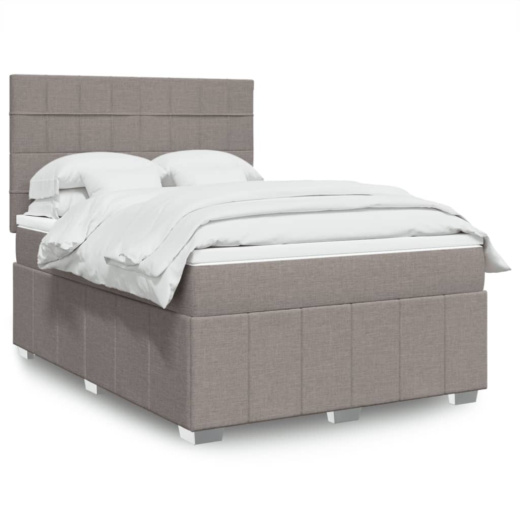 vidaXL Boxspring met matras stof donkergrijs 160x200 cm