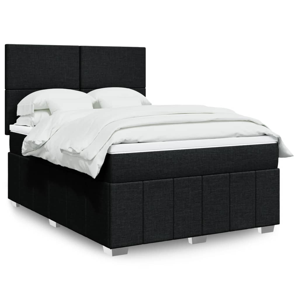 vidaXL Boxspring met matras stof donkergrijs 160x200 cm