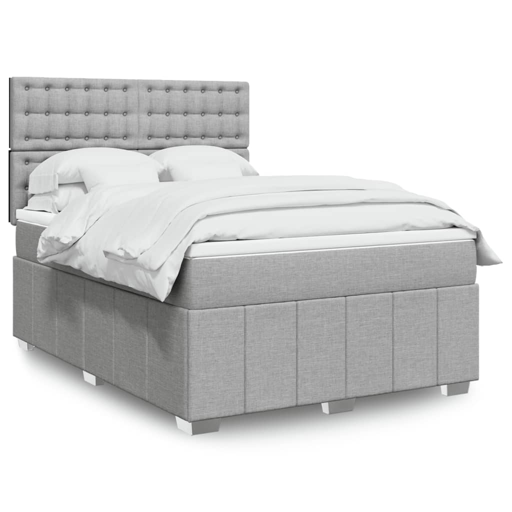vidaXL Boxspring met matras stof donkergrijs 160x200 cm