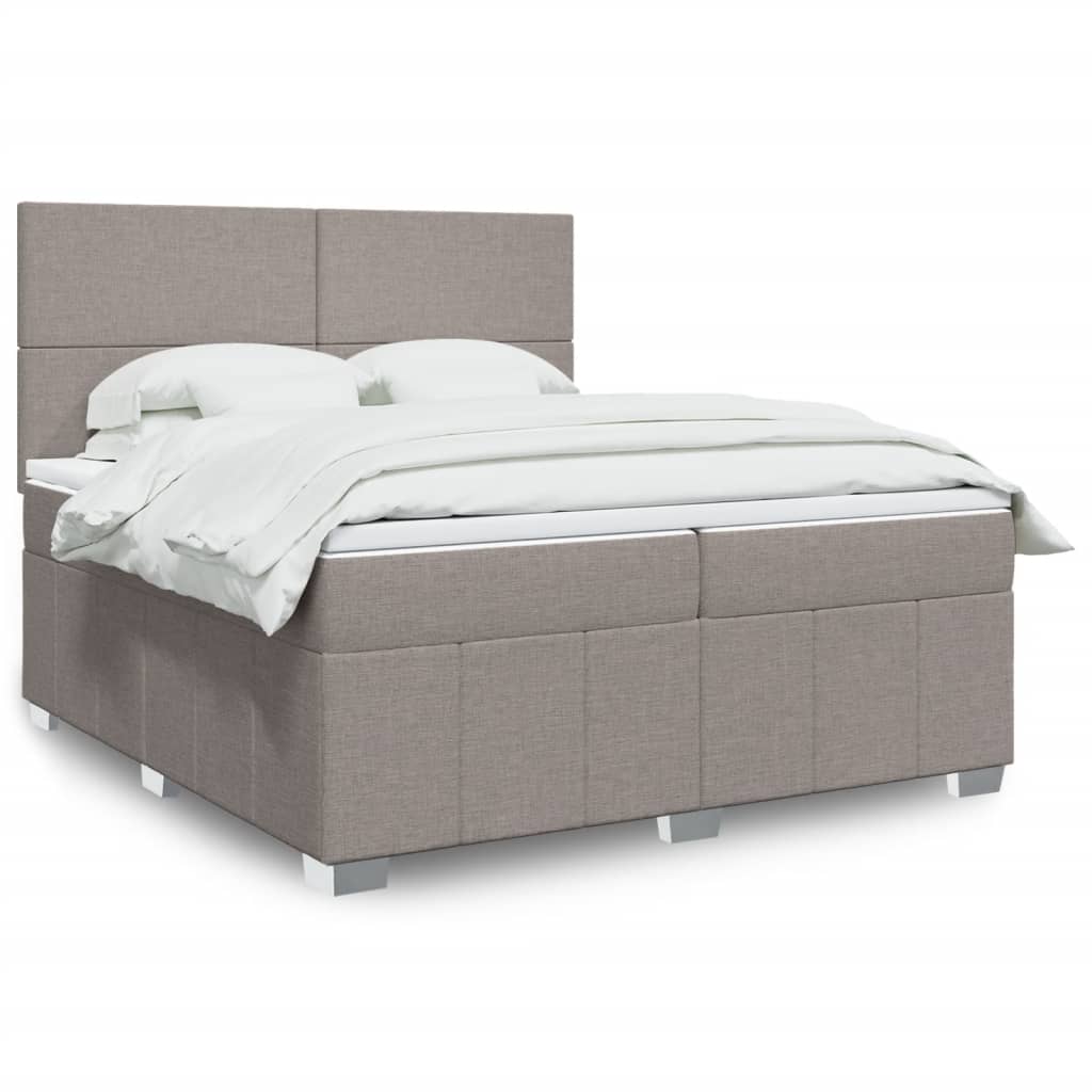 vidaXL Boxspring met matras stof donkergrijs 160x200 cm