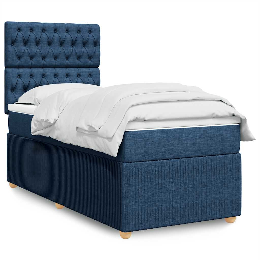 vidaXL Boxspring met matras stof donkerbruin 90x190 cm