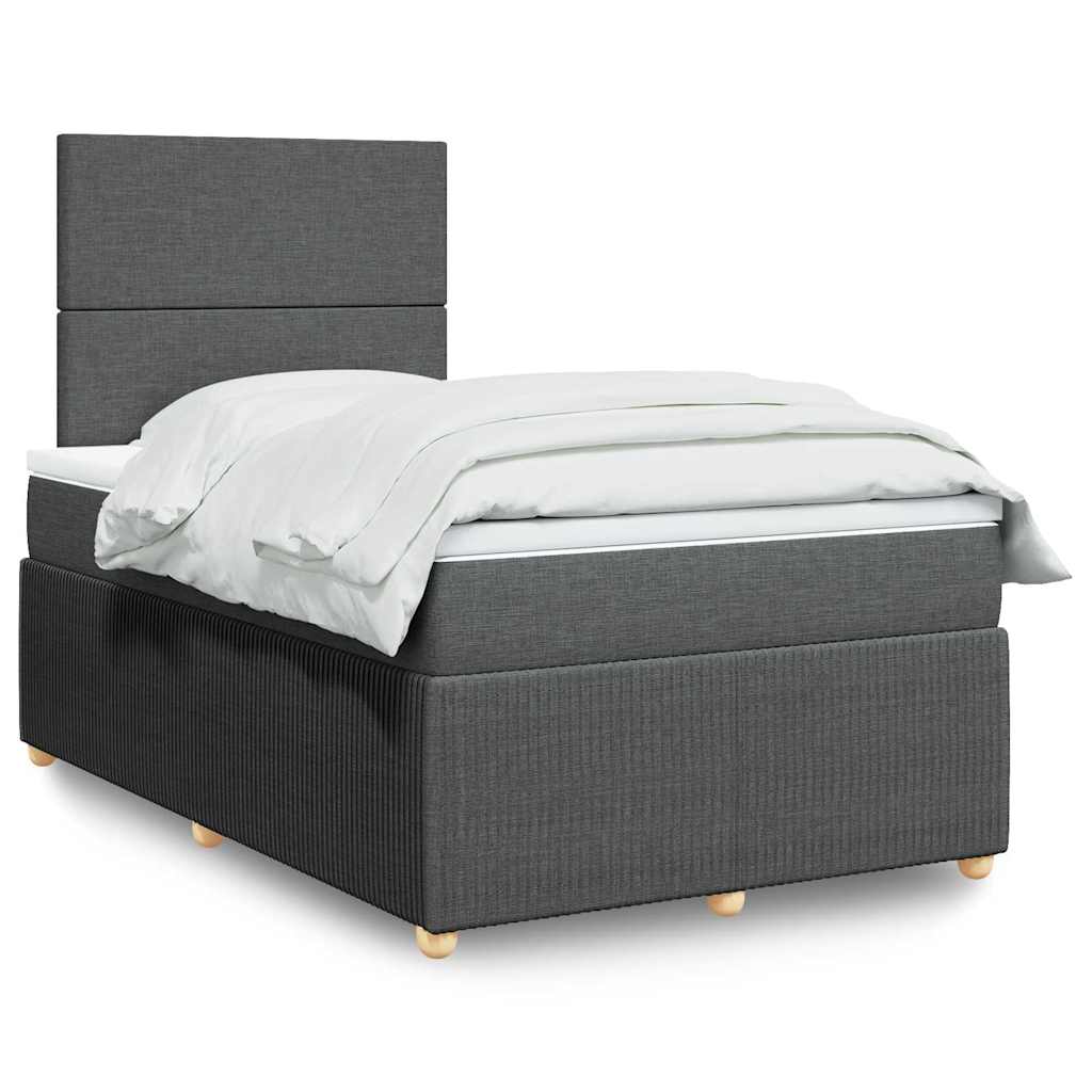 vidaXL Boxspring met matras stof donkerbruin 90x190 cm