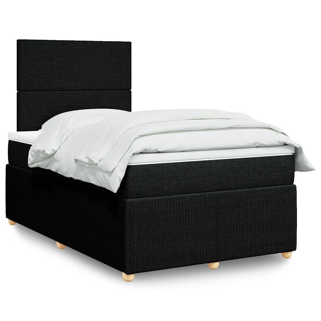 vidaXL Boxspring met matras stof donkerbruin 90x190 cm