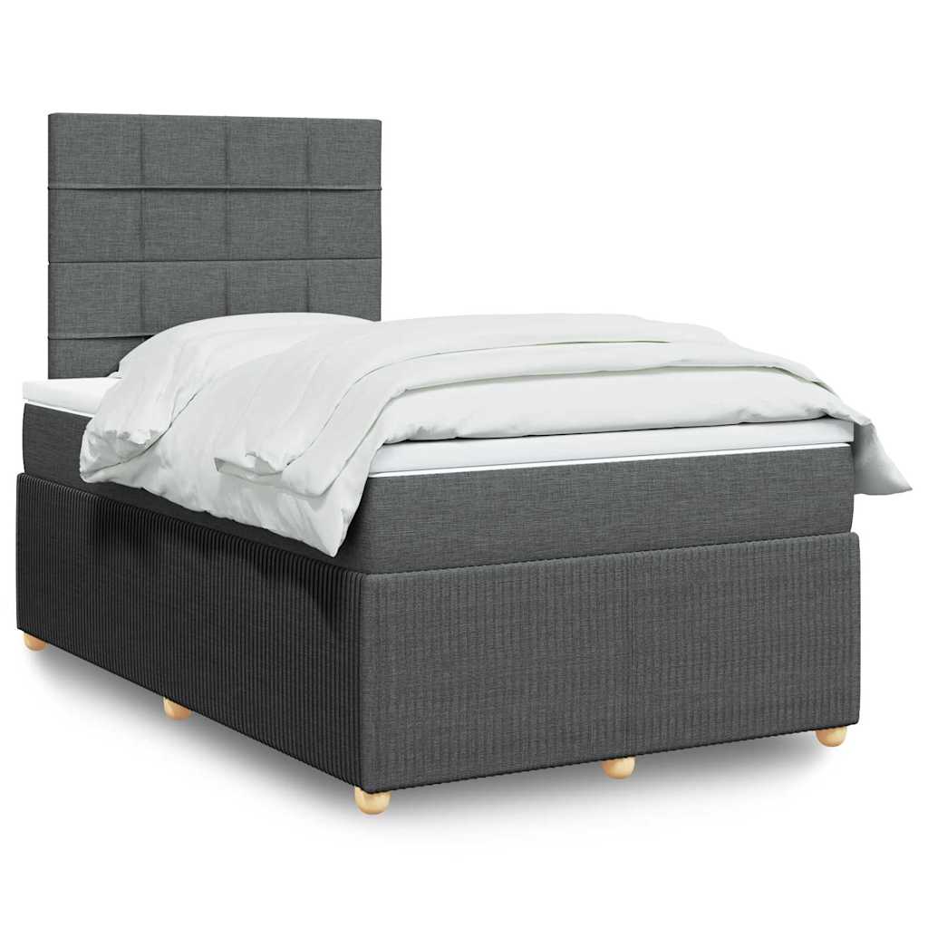 vidaXL Boxspring met matras stof donkerbruin 90x190 cm