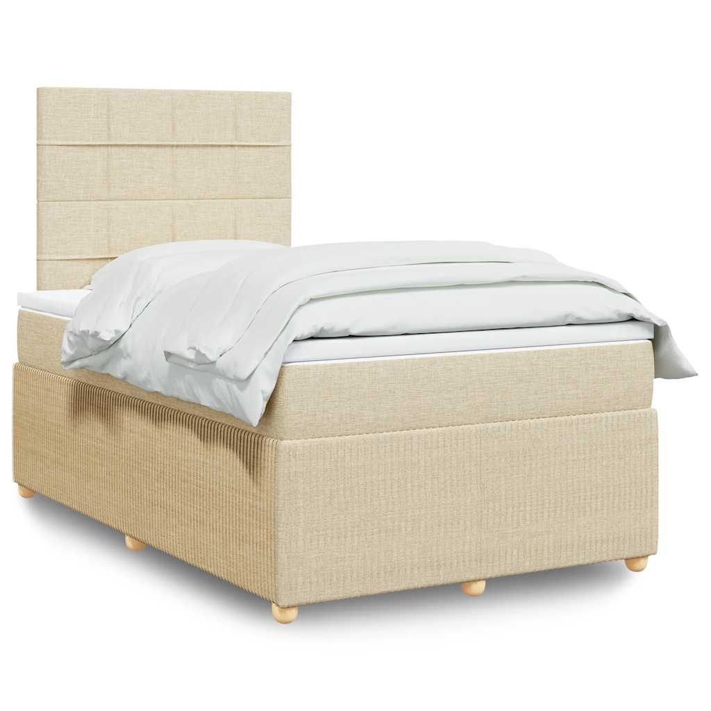 vidaXL Boxspring met matras stof donkerbruin 90x190 cm