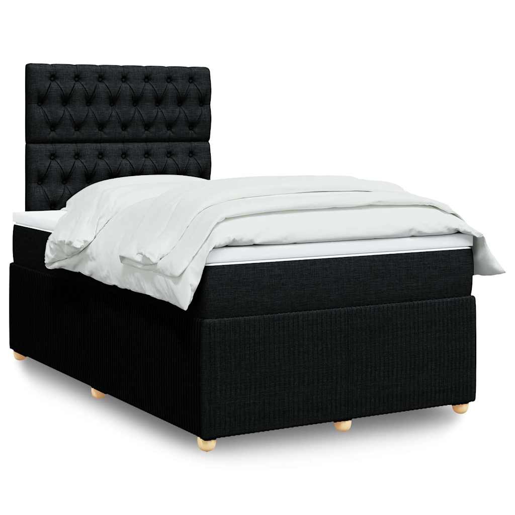 vidaXL Boxspring met matras stof donkerbruin 90x190 cm