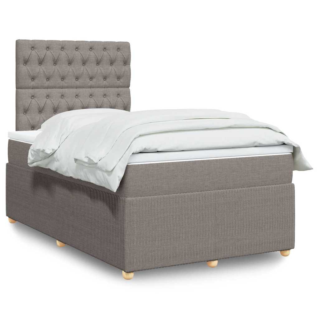 vidaXL Boxspring met matras stof donkerbruin 90x190 cm