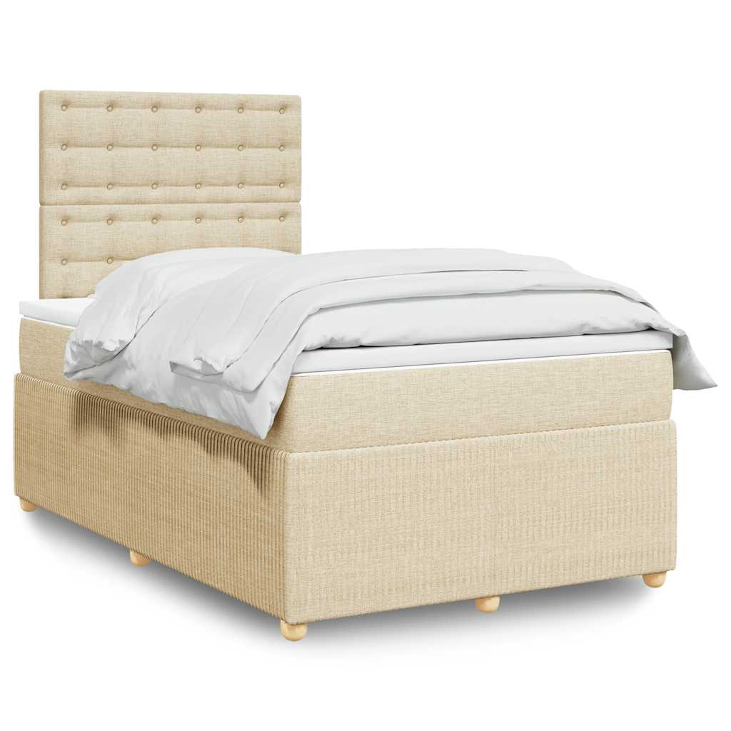vidaXL Boxspring met matras stof donkerbruin 90x190 cm