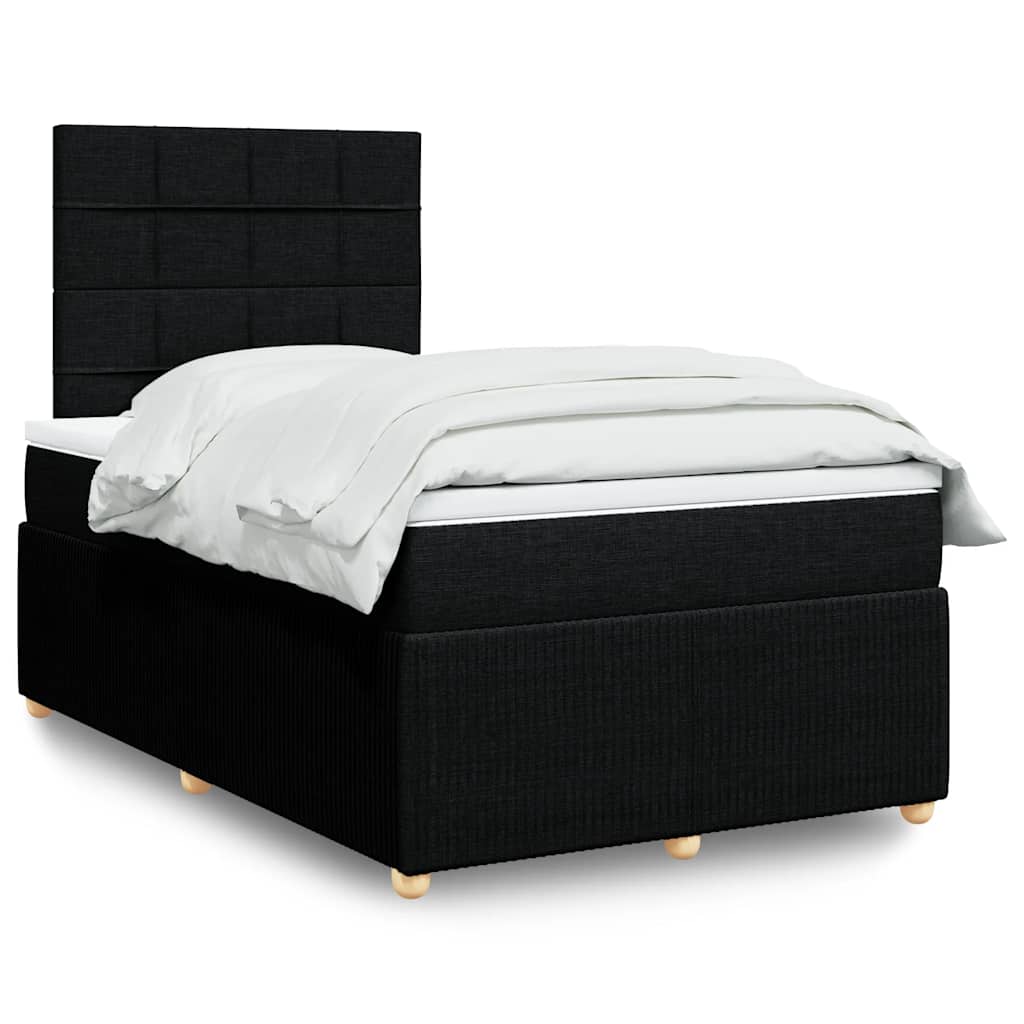 vidaXL Boxspring met matras stof donkerbruin 90x190 cm