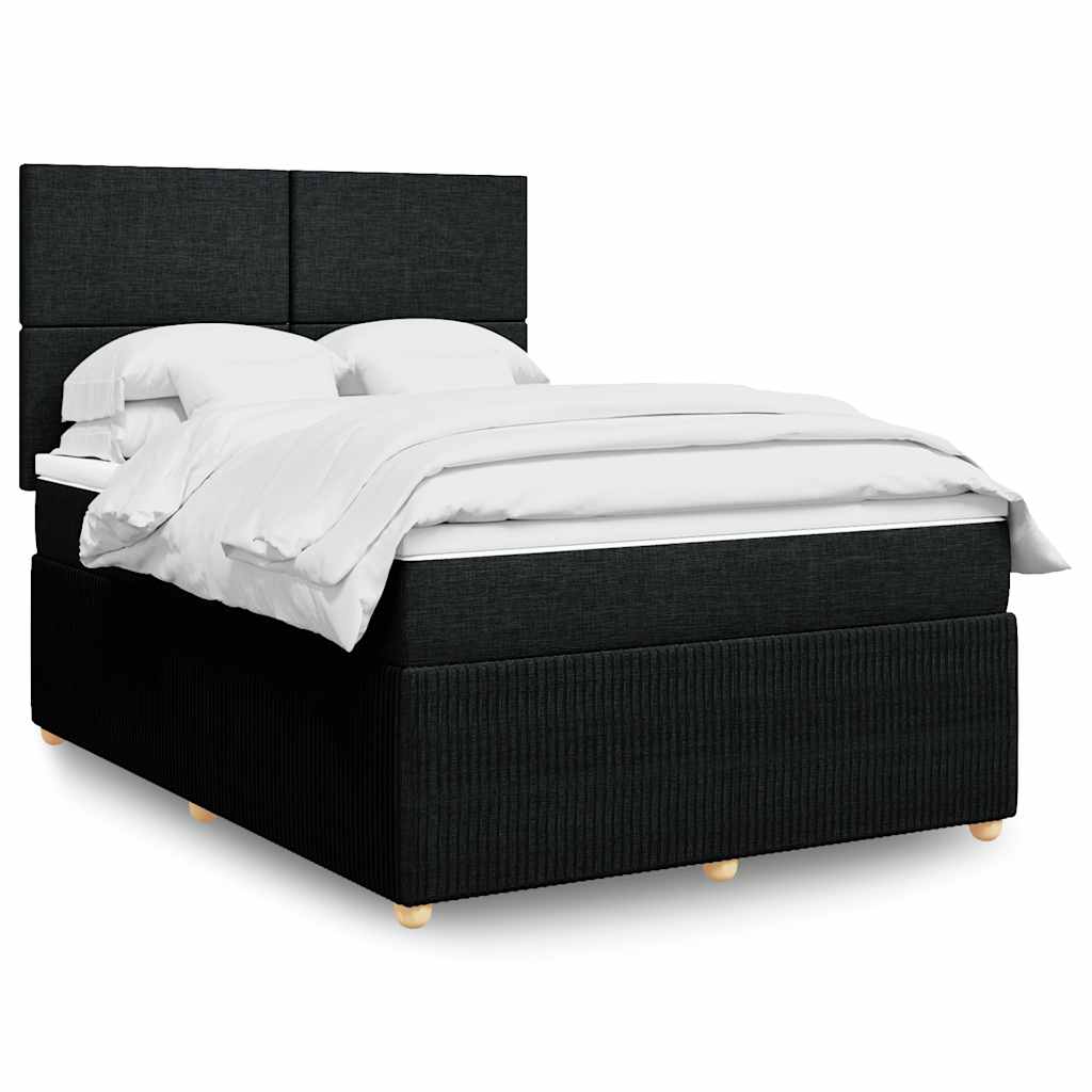 vidaXL Boxspring met matras stof donkerbruin 90x190 cm
