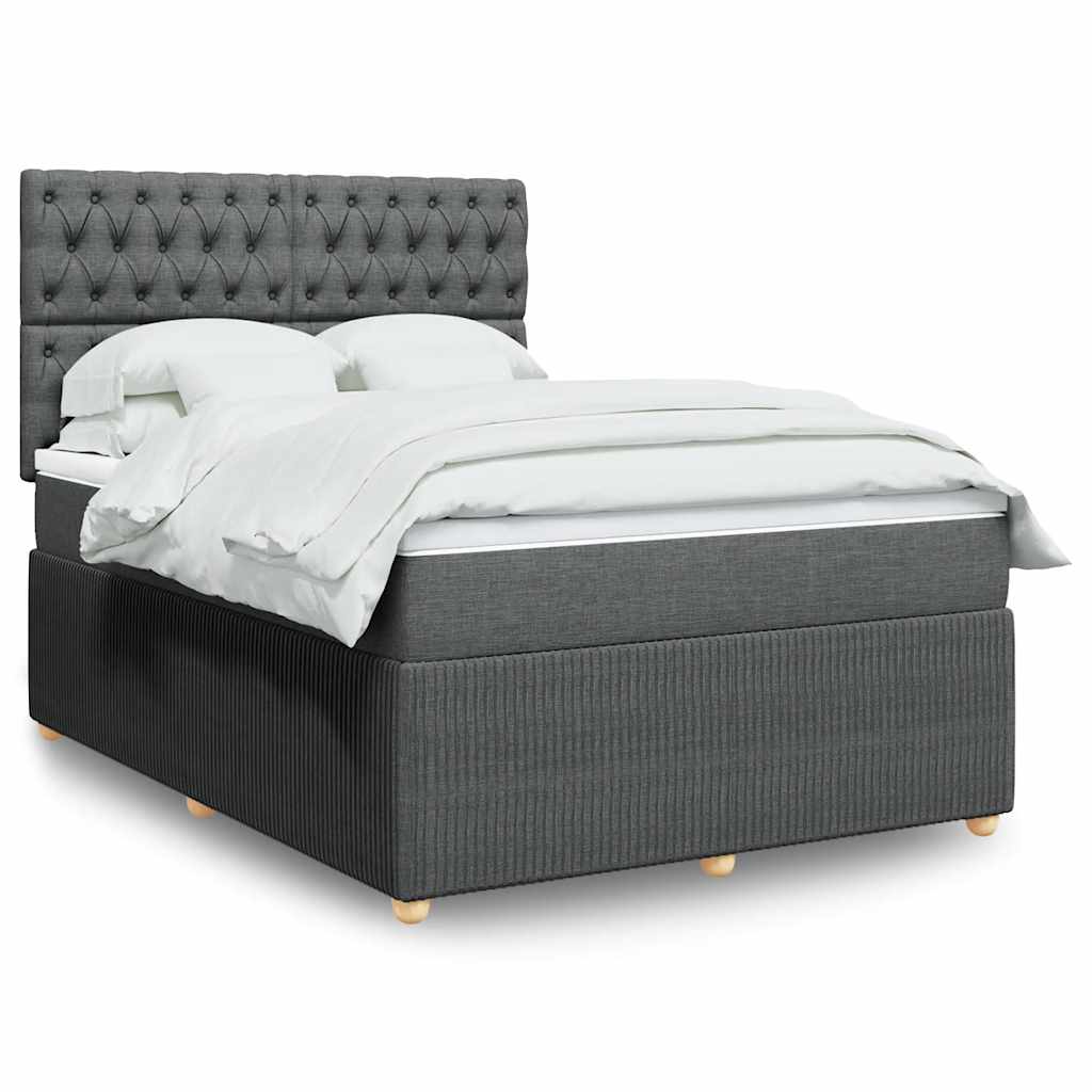 vidaXL Boxspring met matras stof donkerbruin 90x190 cm