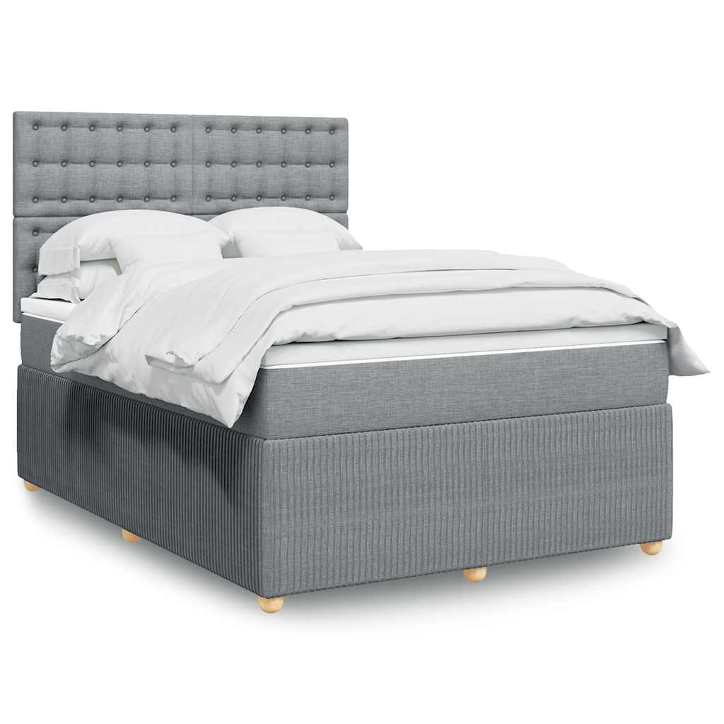 vidaXL Boxspring met matras stof donkerbruin 90x190 cm