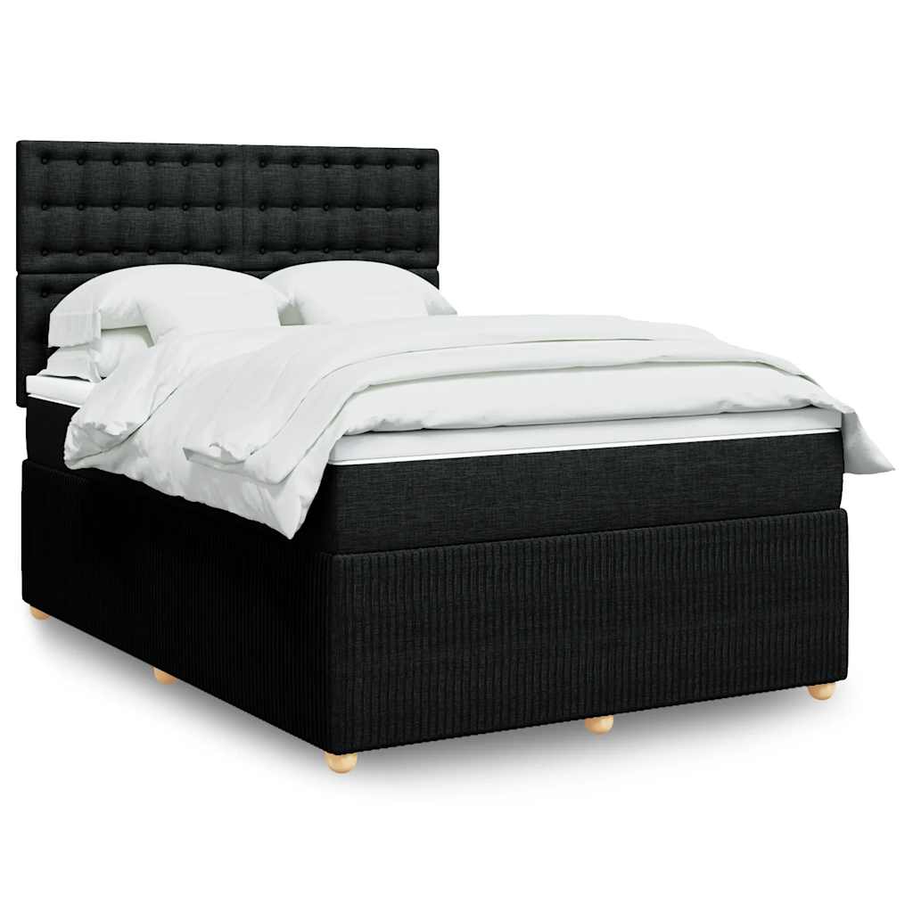 vidaXL Boxspring met matras stof donkerbruin 90x190 cm