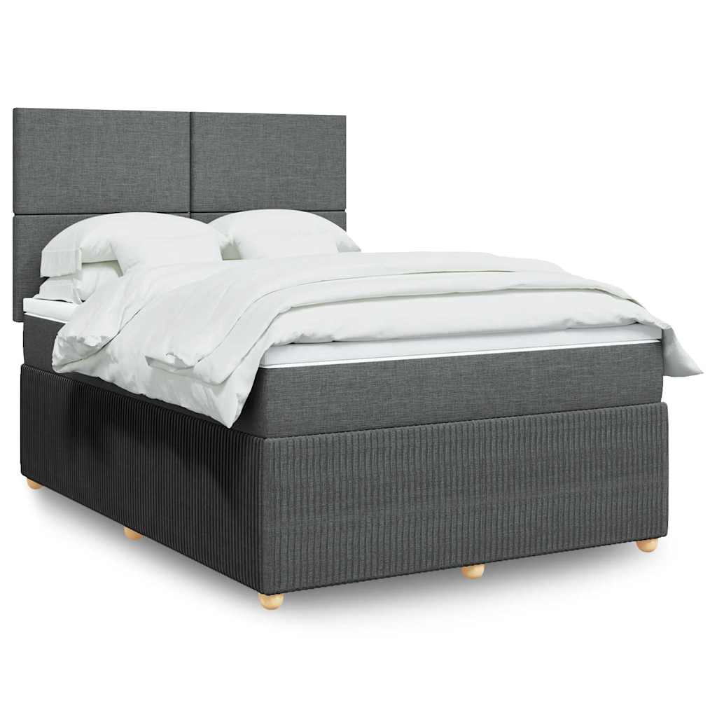 vidaXL Boxspring met matras stof donkerbruin 90x190 cm