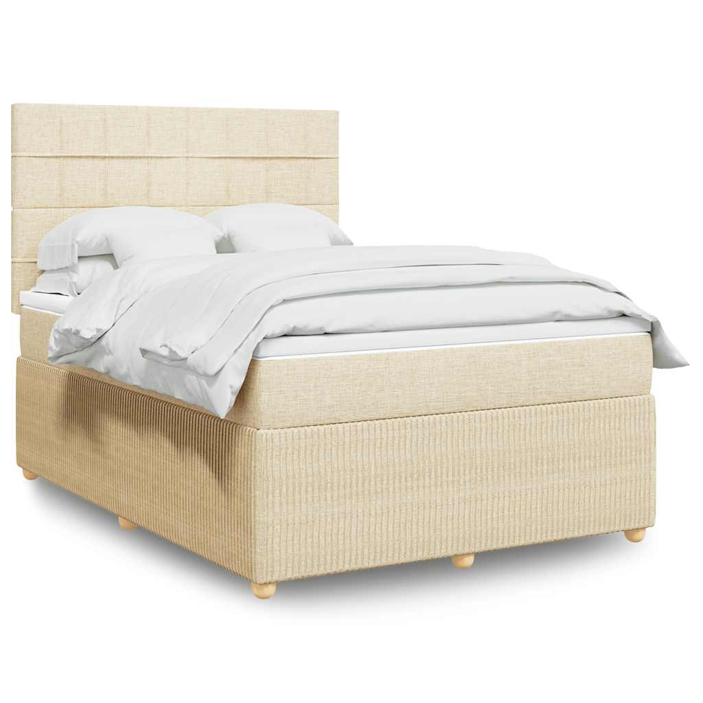 vidaXL Boxspring met matras stof donkerbruin 90x190 cm
