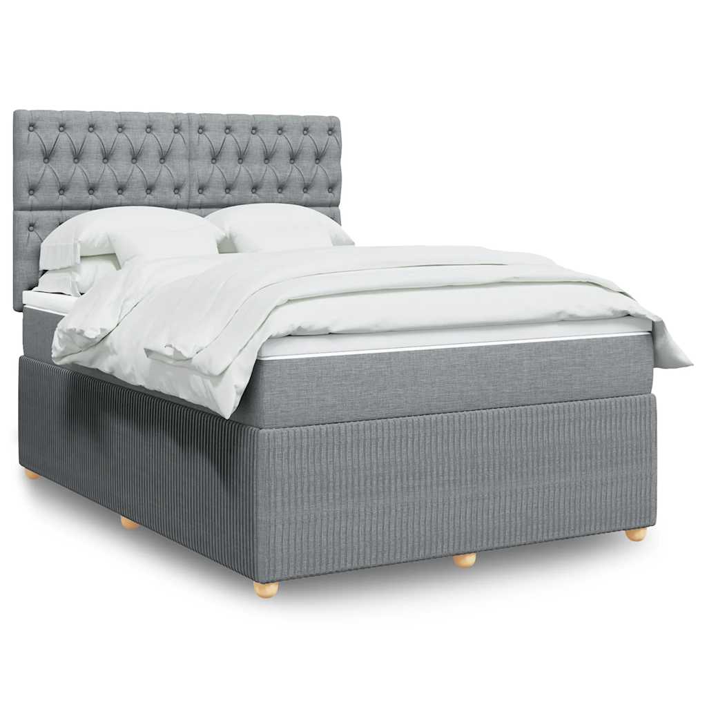 vidaXL Boxspring met matras stof donkerbruin 90x190 cm