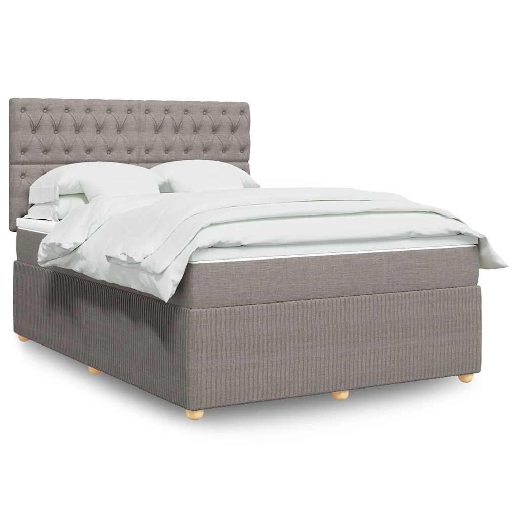 vidaXL Boxspring met matras stof donkerbruin 90x190 cm