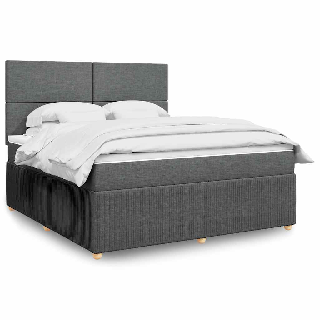 vidaXL Boxspring met matras stof donkerbruin 90x190 cm