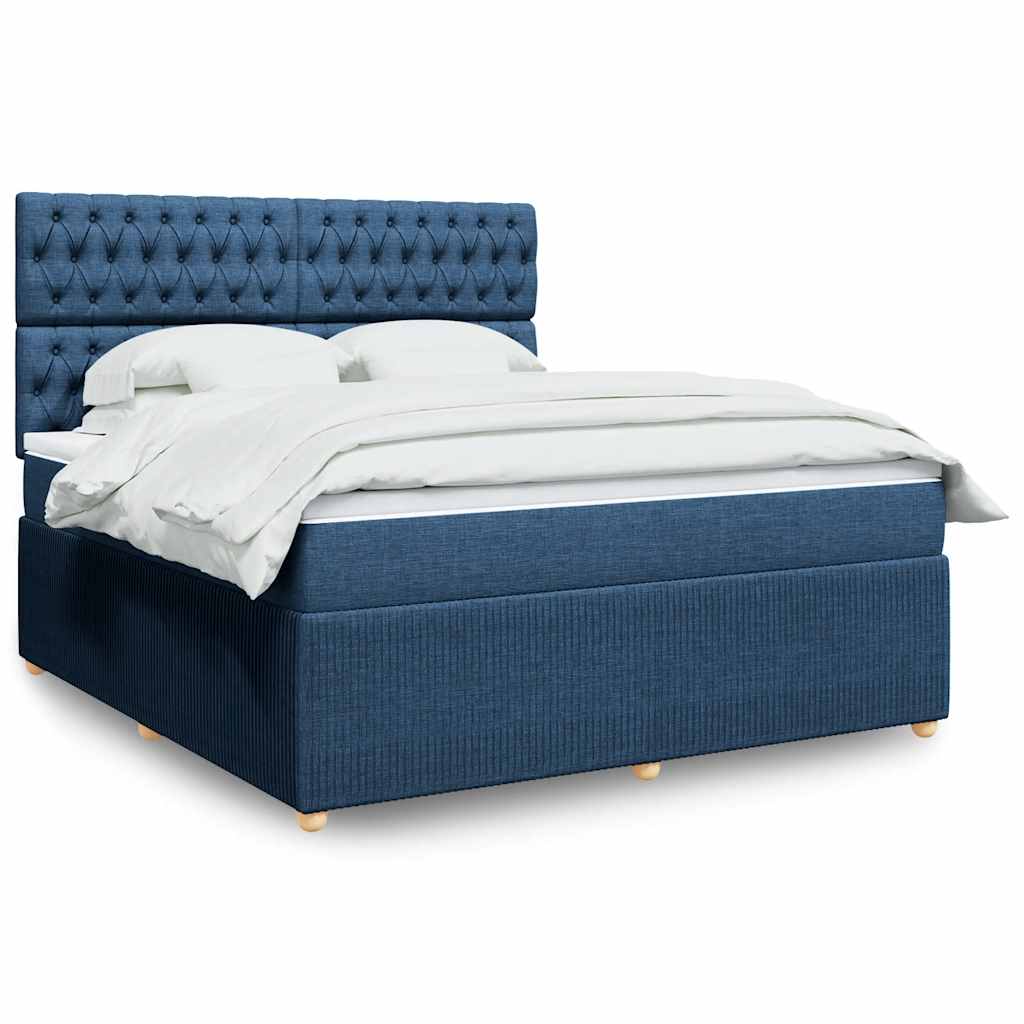 vidaXL Boxspring met matras stof donkerbruin 90x190 cm